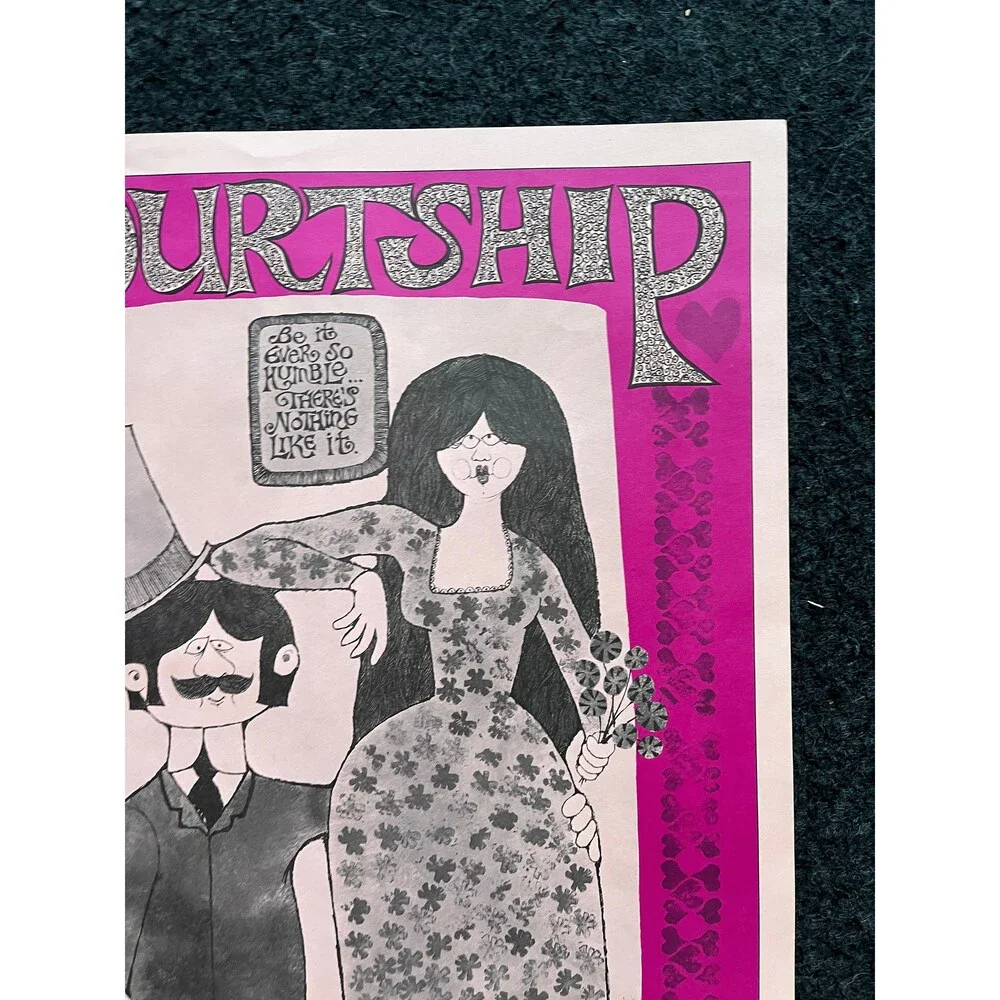 Vintage Dating John Hitesman Lithograph Poster 1960's MCM Wall Decoration, Vint
